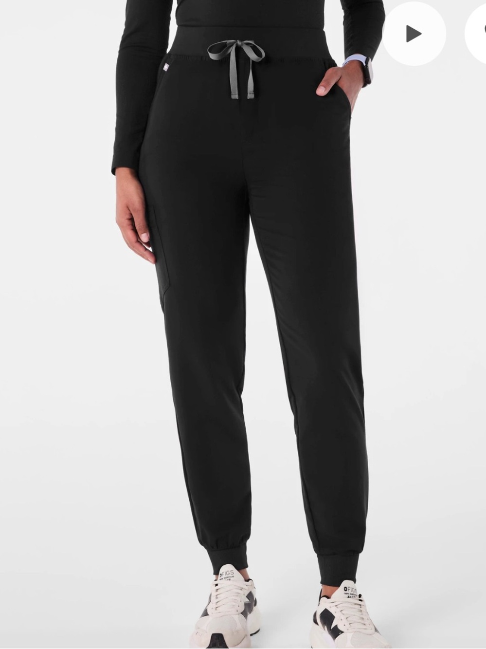 Figs Black High Waist Zamora Jogger Scrub Pants SP